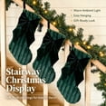 thumbnail image 6 of Dark Green Plush Christmas Stocking with Velvet Bow, Soft Striped Large Xmas Stocking, Fireplace Hanging Decoration for Home Staircase Holiday Decor, 6 of 7