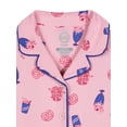 thumbnail image 2 of Wonder Nation Girls Short Sleeve Button Front Pajama Top and Pants Set with Eyemask, 3-Piece, Sizes 4-18, 2 of 3