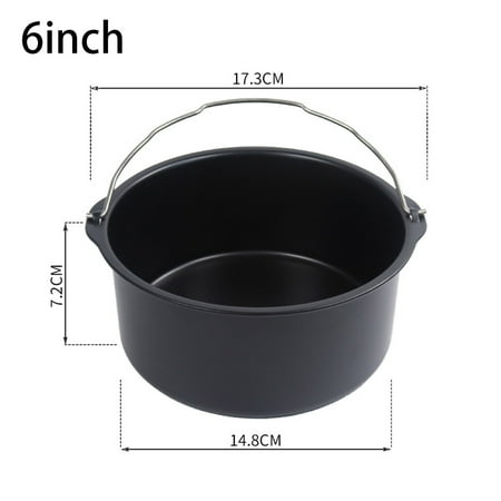 

LnjYIGJ Home & Kitchen 6 Inch Non Stick AirFryer Cake Mold Barrel Baking Pan Tray Frying Basket