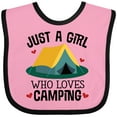 thumbnail image 3 of Inktastic Just a Girl Who Loves Camping Girls Baby Bib, 3 of 4