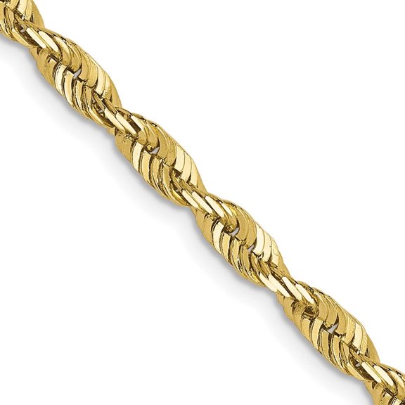 Auriga Fine Jewelry 10K Yellow Gold 3mm Rope Chain Necklace for Women 18"
