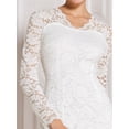 thumbnail image 4 of DARING DIVA Floral Lace Wedding Bodycon Pencil Dress L White, 4 of 6