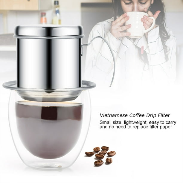 Filtre à Café Réutilisable Café Dripper en Acier Inoxydable Portable Sans  Papier Permanent Filtre à Thé 1 à 2 Tasses pour la Maison le Bureau les  Voyages : : Cuisine et Maison