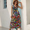 thumbnail image 5 of Flags of All Countries of The World Dress Summer Street Style Bohemia Long Dresses Female Sleeveless Printed Maxi Dress, 5 of 9