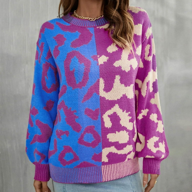 Purple leopard shop sweater