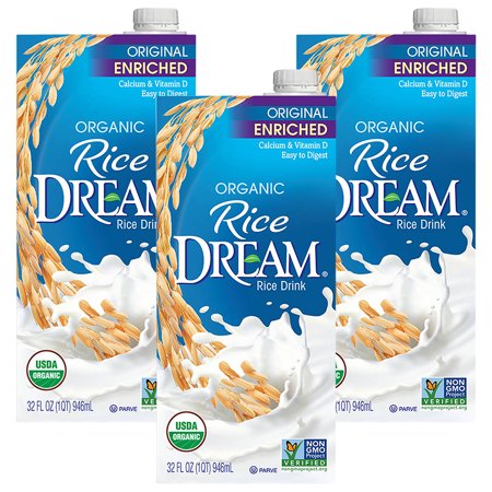 Low Fat Organic Brown Rice - (3 Pack) RICE DREAM Enriched Original Organic Rice Drink, 32 fl. oz.