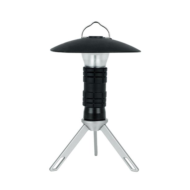 Luz de emergencia LED USB con lámpara de césped de soporte para equipo al aire libre (negro)
