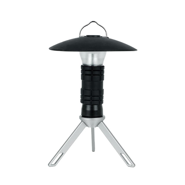 Luz de emergencia LED USB con lámpara de césped de soporte para equipo al aire libre (negro)