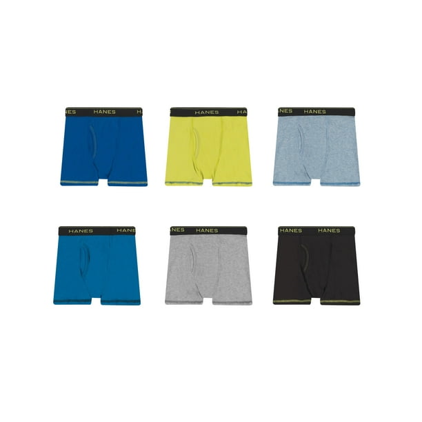 Hanes Boys Cool Comfort Lightweight Mesh Boxer Brief 6-Pack, S, Assorted 