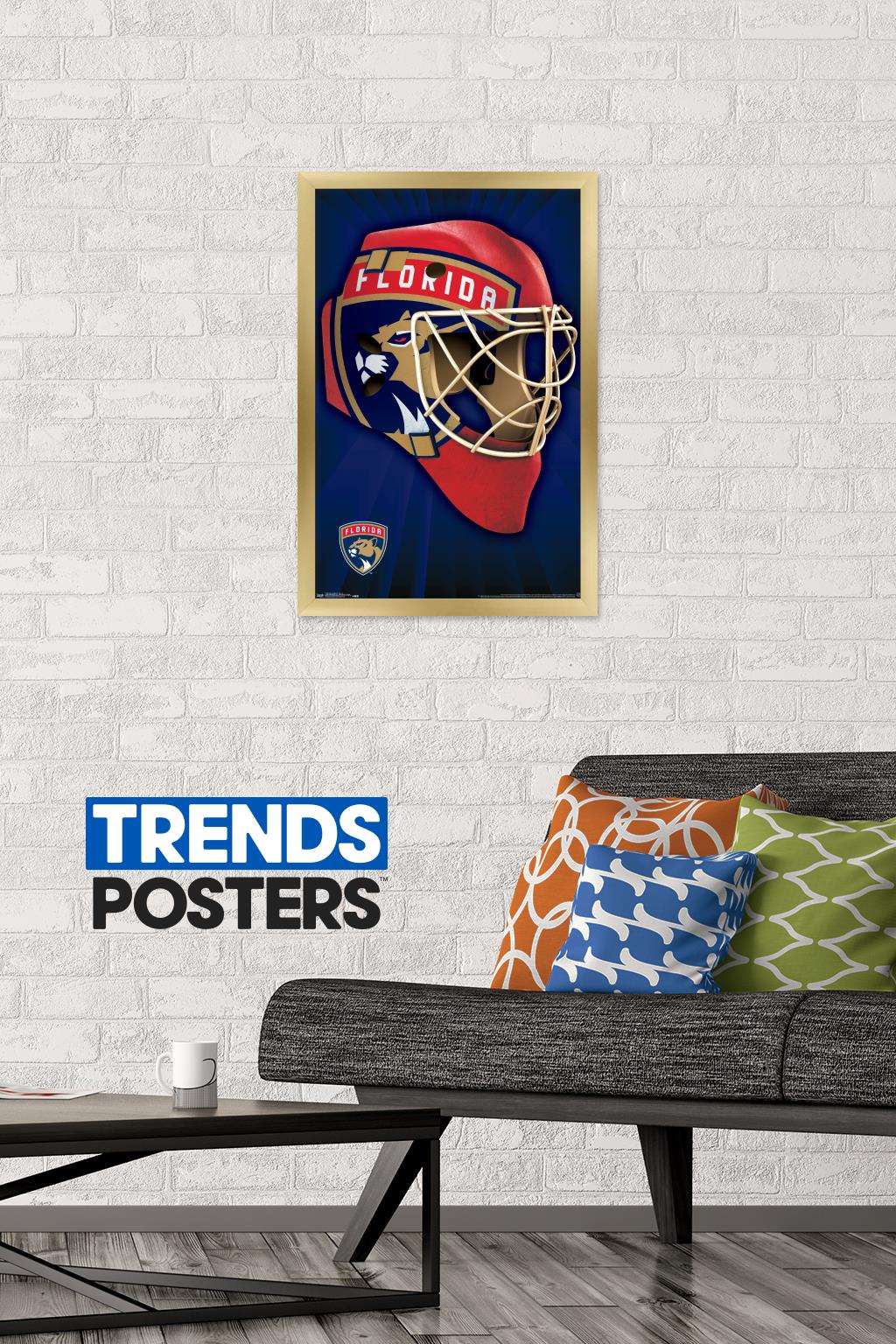 NHL Florida Panthers Mask 16 Wall Poster, 14.725" x 22.375", Framed