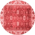 thumbnail image 1 of Ahgly Company Machine Washable Indoor Round Oriental Red Traditional Area Rugs, 8' Round, 1 of 1