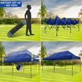 thumbnail image 6 of COBIZI 10x20 Heavy Duty Pop-up Canopy Tent with Adjustable Height, UPF 50+ Waterproof and Instant Outdoor Shelter, Outdoor Canopy for Beach,Party,Camping Includes 4 Sandbags and Wheeled Bag,Dark Blue, 6 of 9