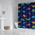 thumbnail image 2 of Dark Blue Dinosaurs Colorful Pattern Shower Curtain 84"x72" ,Bathroom Decorative Shower Curtains Set with 12 Hooks,Modern Waterproof Washable Shower Curtain, 2 of 6
