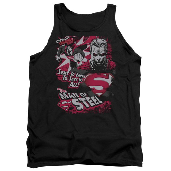 Superman Save Us All Adult Tank Top Black