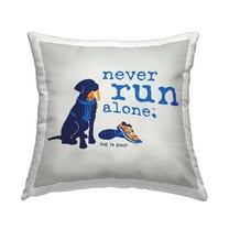 Stupell Industries Never Run Alone Dog Decorative Printed Throw Pillow Design by Dog Is Good.