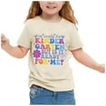 thumbnail image 1 of TZEWGL Mignon Imprimé Lettre Manches Courtes Col Rond Chemise Basique pour Tout-Petit Blouse pour Enfants Taille 3-4T, 1 of 5