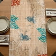 thumbnail image 5 of Brown Sea Turtle Coastal Burlap Cotton Table Runner 13x70 Inches Long, Nautical Coral Ocean Vintage Farmhouse Table Runners, Outdoor Dining Tablecloths Decor for Baby Shower/Party/Wedding, 5 of 8