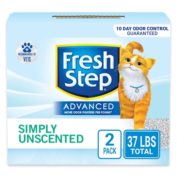 Arena para gatos Fresh Step Advanced, simplemente sin perfume, 16,78 kg