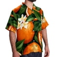 thumbnail image 2 of Tangerine Men's Hawaiian Short Sleeve Printed Button Down Poplin Casual Summer Beach Shirt, Unisex, 2 of 6