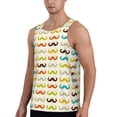 thumbnail image 2 of Fotbe Colorful Mustache Pattern Men's Quick Dry Workout Tank Top Gym Muscle Tee Fitness Bodybuilding Sleeveless T Shirt Breathable Workout Shirt-Large, 2 of 9