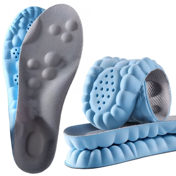 TELOLY 2 Pair Cloud Soles for Men & Women, Super Soft Comfort Insoles, U-Shape Memory Foam Insoles, Shock-Absorbing Foot Support Insoles