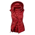 thumbnail image 5 of Cilsoka Women's Long Hooded Puffer Vest Zip Pockets Quilted Sleeveless Coat, Long Puffer Vest with Hood, Women Warm Down Coats Outerwear, Winter Jackets for Going Out Travel, 5 of 6