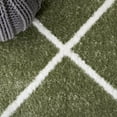 thumbnail image 6 of SAFAVIEH Tahoe Elwyn Geometric Shag Runner Rug, Sage/White, 2' x 9', 6 of 8