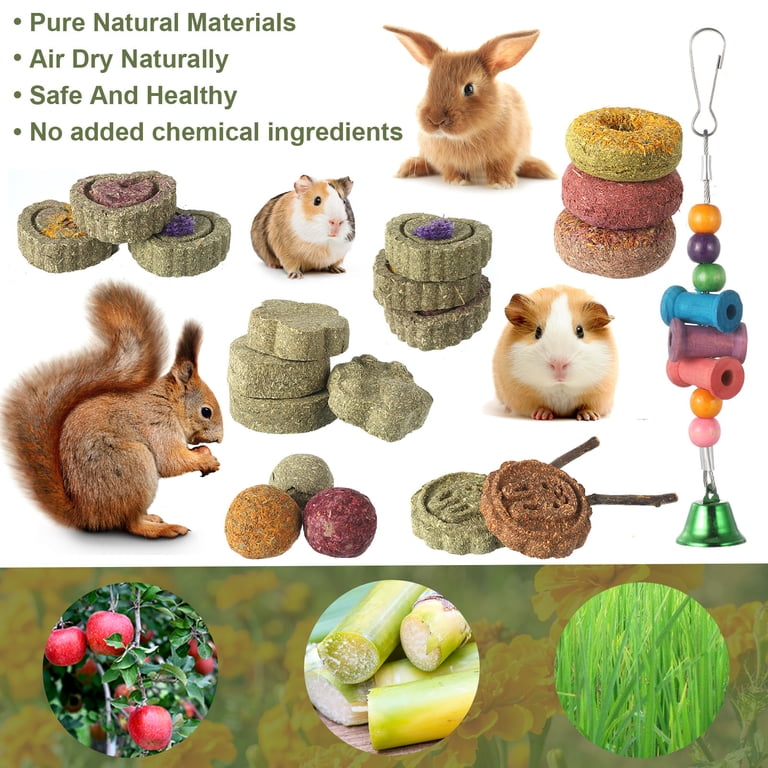 Qweryboo Natural Timothy Hay Chew Toys, 16-Piece Set photo 3