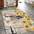 thumbnail image 2 of 4'x6' Area Rugs, Farmhouse Elephants Indoor Outdoor Area Rug for Living Room Bedroom, Spring Summer Sunflowers Wood Grain Washable Bathroom Rugs Kitchen Floor Carpet Mats Home Decor Aesthetic, 2 of 8