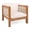 Beige Rope Arms, variant on GZXS Outdoor Acacia Wood Club Armchair with Beige Cushion and Natural Wicker Armrests, Weather-Resistant Frame, 400 lbs Capacity, for Patio Garden Deck