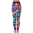 thumbnail image 3 of Colorful, Whimsical, Graphic Design Artwork Leggings Fitness Gym Yoga Pants High Waist Stretch Sports Tights Leggins, 3 of 6