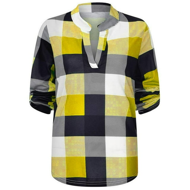 Chemise Décontractée en Coton à Manches Longues à Carreaux pour Femmes, Veste Coupe Ajustée pour Femmes