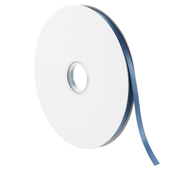Unique Bargains Ruban Satiné Double Face pour Décoration Artisanale 0,28 Pieds x 100 Yards Bleu Fumé