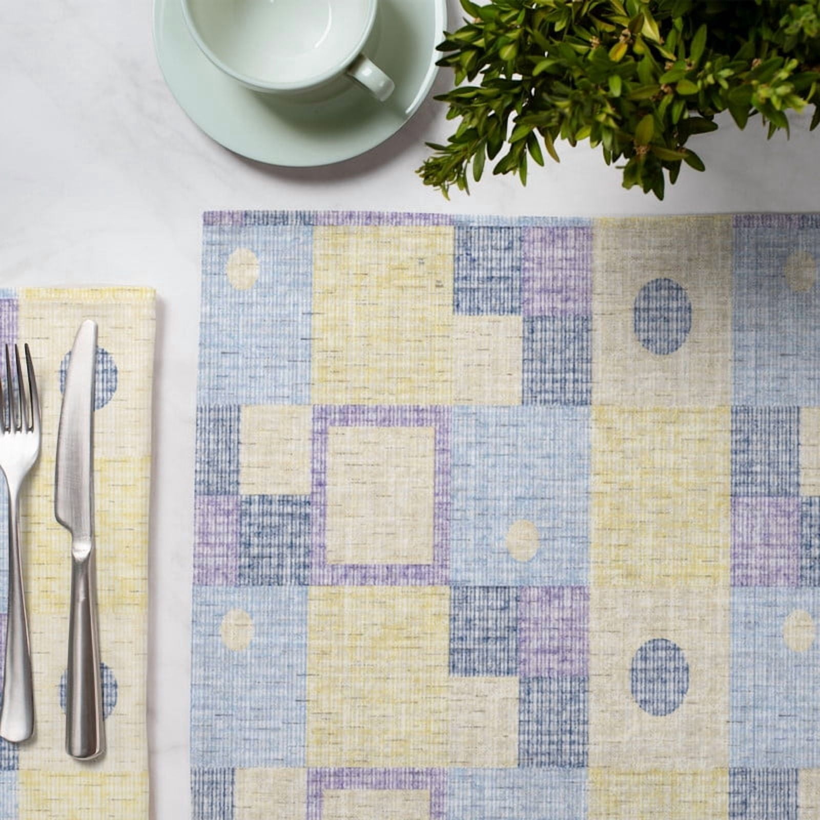 Place Mats Set,Decorative Table Place Mats For For In Door Dinning,Heat Insulation Stain Resistant Table Mats(Apricot plaid)