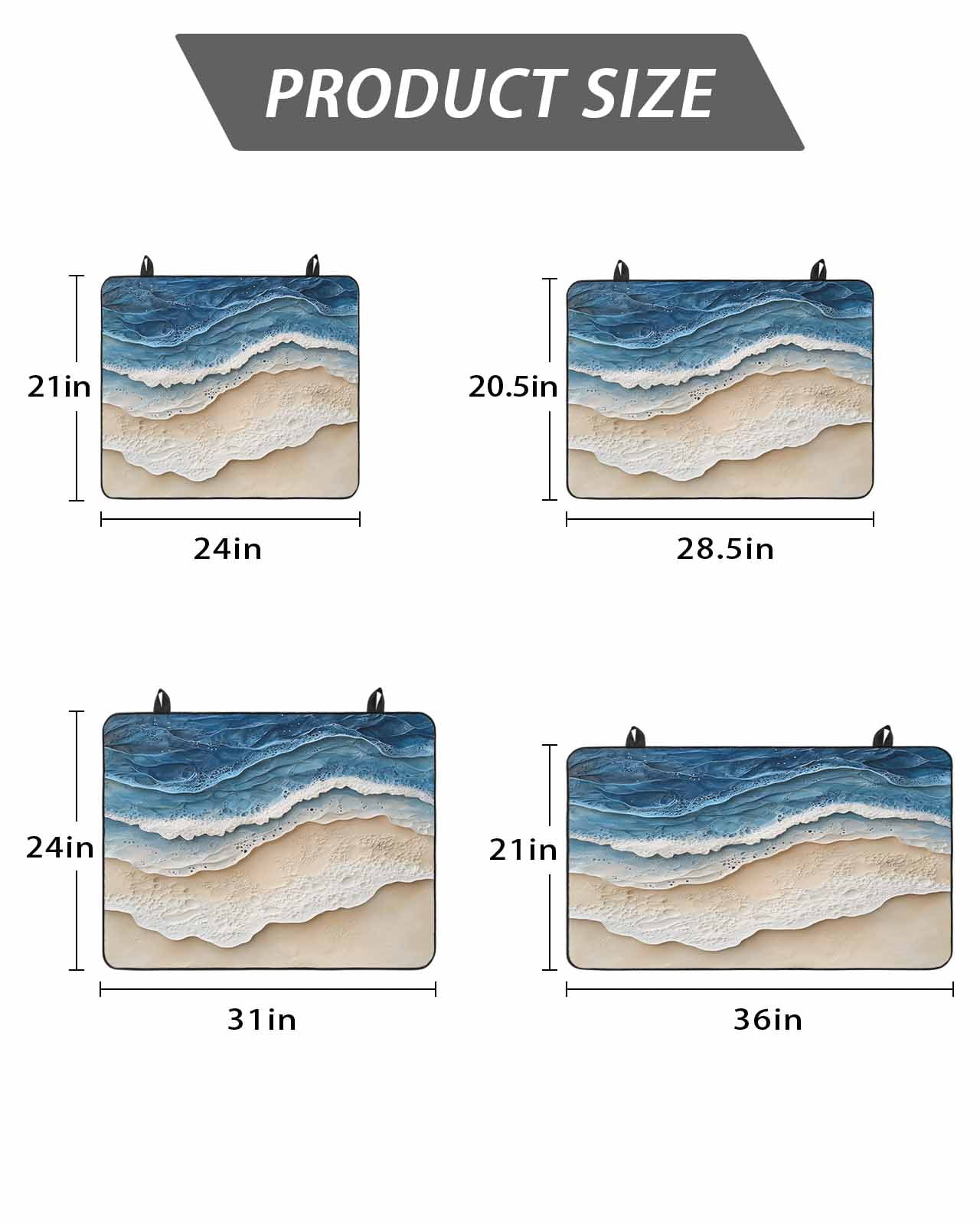 Stove Top Covers for Electric Stove, Blue Beach Coastal Glass Stovetop Cover Protector, Nautical Seaside Ocean Beige Induction Cooktop Protector Oven Mat for Kitchen Countertop 24"x21"