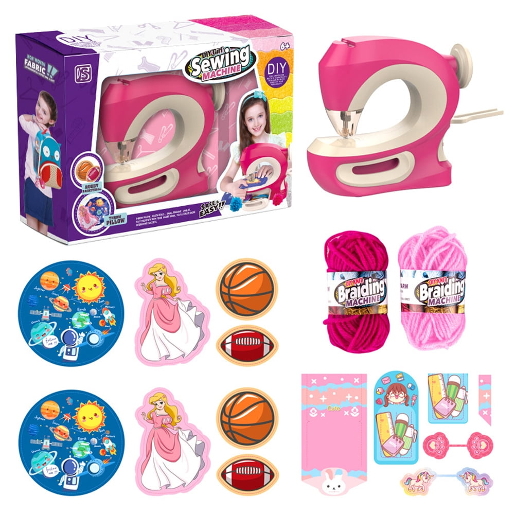 KYAIGUO Kids Girls Play House Toys,Toddler Electric Cordless Sewing Machine Toys,DIY Knitting Gift Toys,Sewing Machine Toys for 5+ Years Old