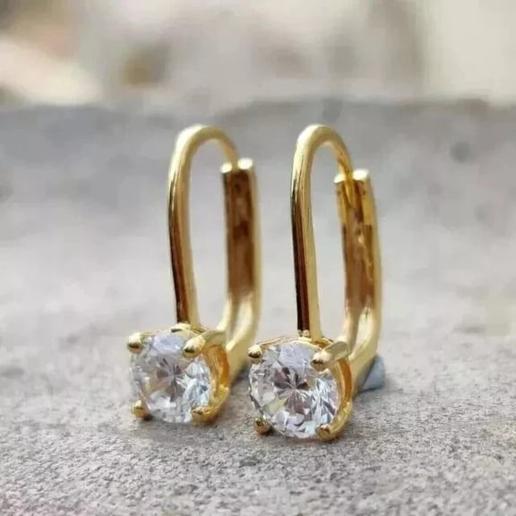 2Ct Round Cut Lab Created Diamond Drop & Dangle Earrings 14k Yellow Gold Plated