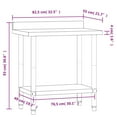 thumbnail image 4 of vidaXL Table de Cuisine avec Dosseret 82,5x55x93 cm Acier Inoxydable, 4 of 5
