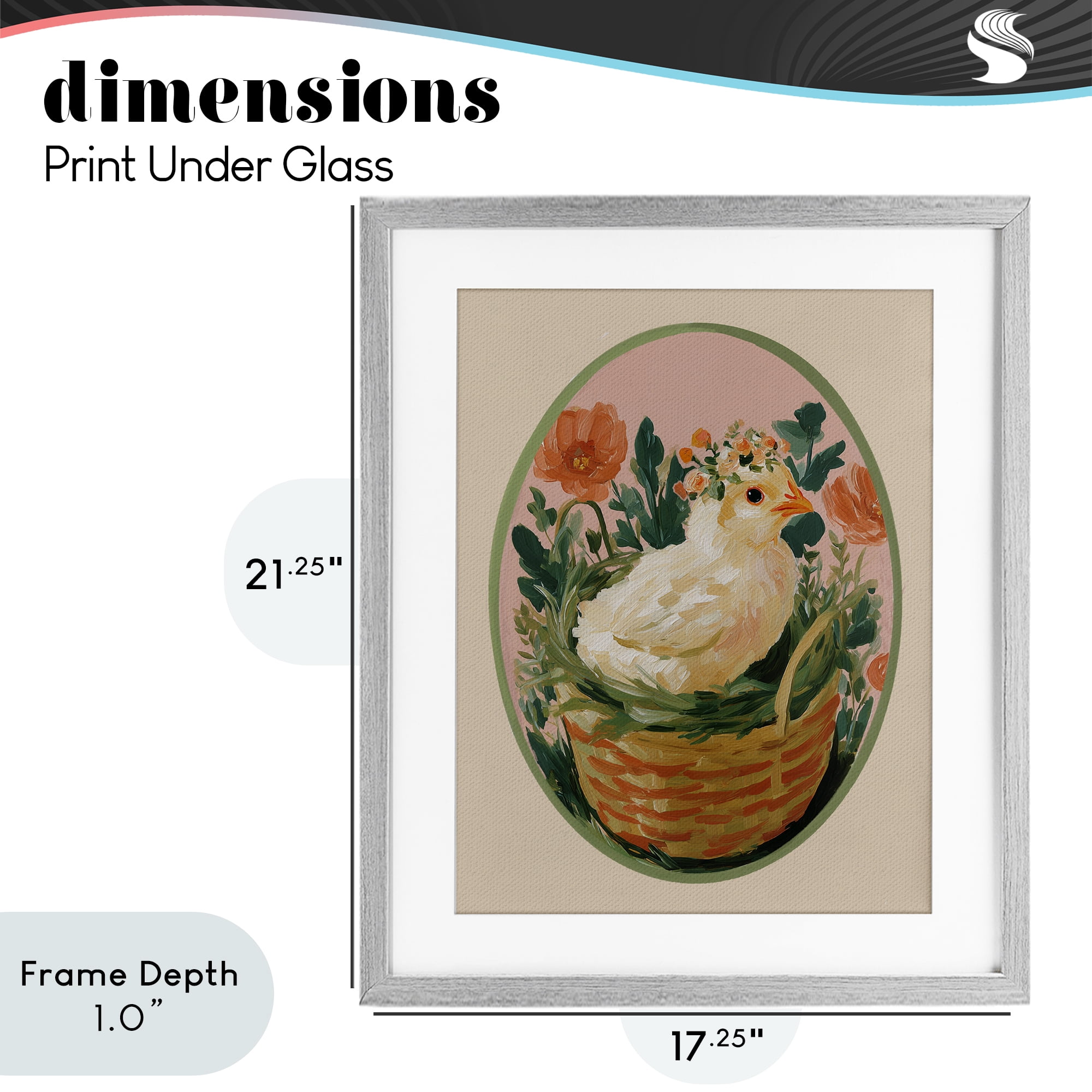 Stupell Industries Bloom Nest Chick Gray Framed Print Under Glass, design by Yen
