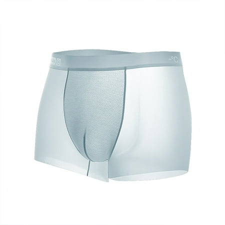 Summer Savings Clearance 2025  Mens Boxer Briefs  Underwear for Men with Pouch Moisture Wicking Cooling Ice Silk Underwear Men Breathable See Through Boxer Briefs L-3XL
