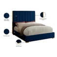 thumbnail image 3 of Meridian Furniture Becca Metal and Velvet Full Bed in Navy, 3 of 4