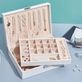 thumbnail image 1 of PVCS Jewelry Box With Lock Jewelry Organizer Storage Case With 2-Layers Display For Earrings Bracelets Rings Watches, 1 of 7
