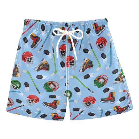 joogoo Boy Swim Trunks Hockey Player Items Bathing Beach Board Shorts M