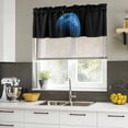 thumbnail image 5 of 2 Pack Valances for Windows, Blue Fruit Window Valances for Living Room/Bedroom/Bathroom, Modern Minimalist Decor Black Background Light Filtering Kitchen Curtain Valance 60"W x18" L, 5 of 9