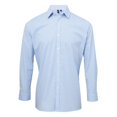 thumbnail image 1 of Premier - Camisa de manga larga modelo Microcheck para hombre (Azul claro/blanco), 1 of 3