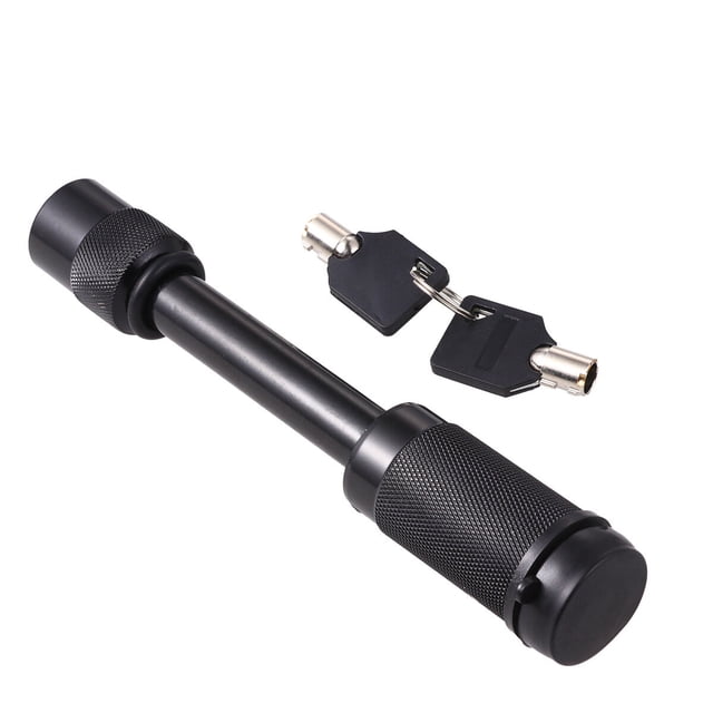 Anti-theft Latch Lock Locking Pin Key Coated Dual Receiver Locking Hitch Pin Black