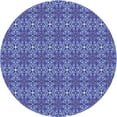 thumbnail image 1 of Ahgly Company Machine Washable Indoor Round Transitional Denim Blue Area Rugs, 4' Round, 1 of 7