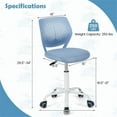 thumbnail image 2 of Pemberly Row Chaise Ergonomique pour Enfants à Hauteur Réglable avec Roues Bleu, 2 of 8