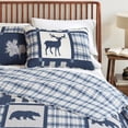 thumbnail image 6 of Lodge Quilt Set - Lightweight, Soft, All-Season - 3-Piece Reversible Rustic Bedding Set (King / California King, Navy / Grey), 6 of 6