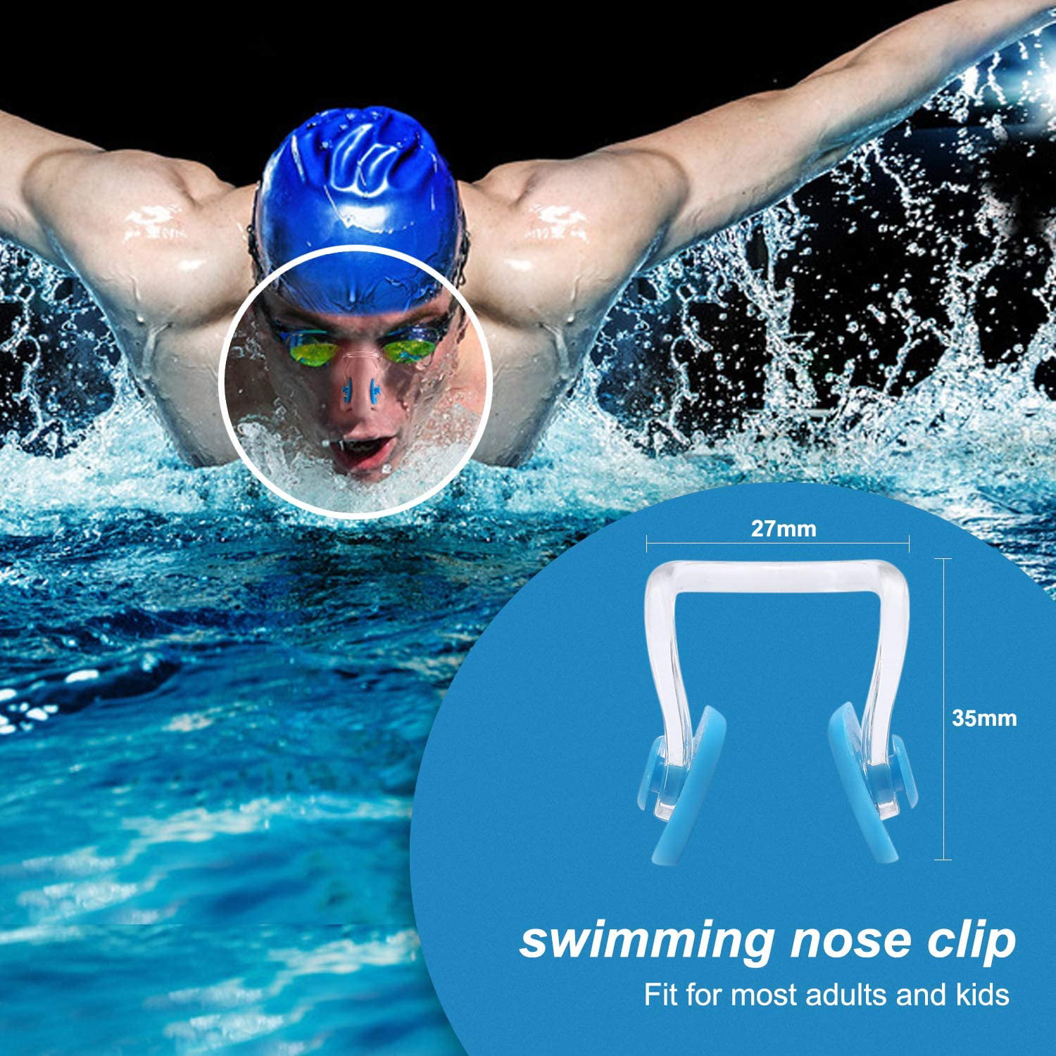 Reusable Adult Kids Soft Silicone Swimming Nose Clip Swimming Pool Sea Kit 